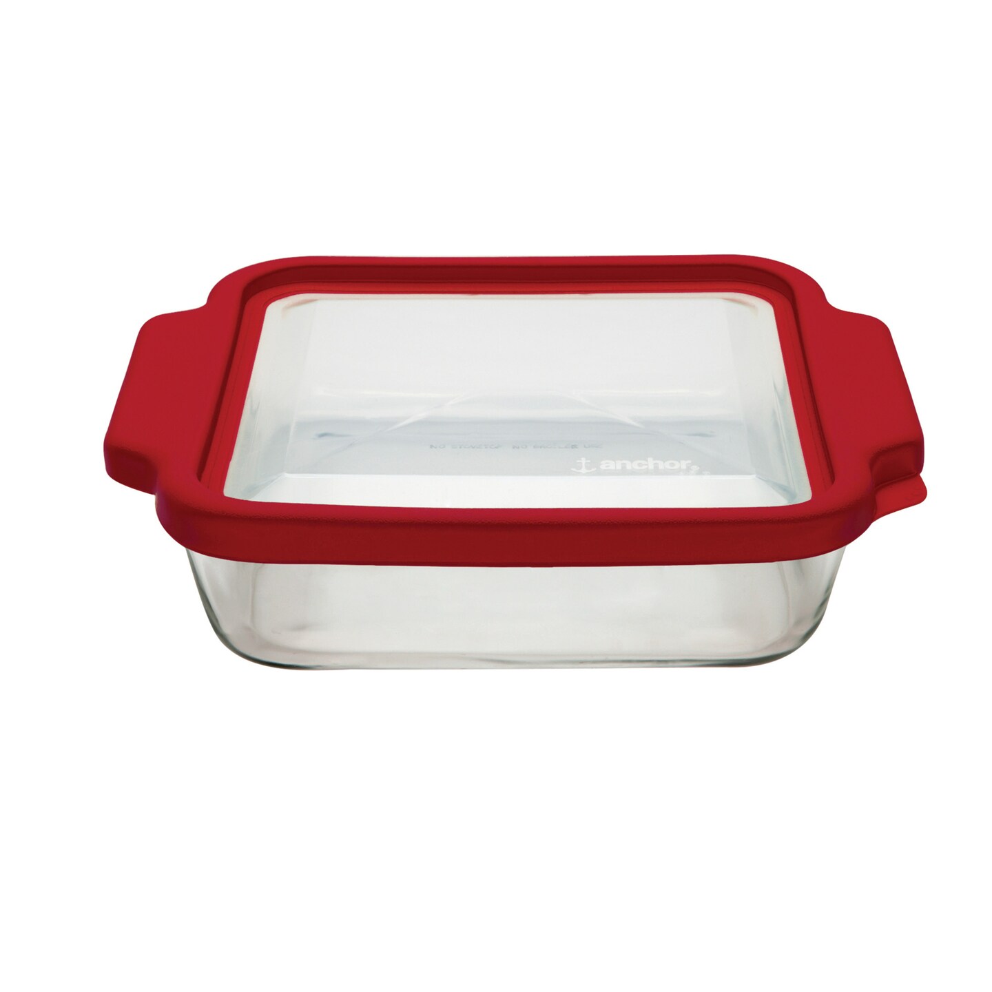 8&#x22; Transparent Red True Fit Square Cake Dish Red