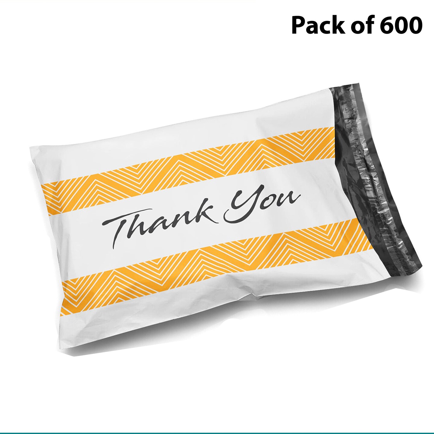 10 x 13 Glossy White Decorative Thank You Plastic Poly Mailer Bags Waterproof Shipping Mailing Envelope 2 Mil for Apparel, Clothes, Shirts, Books – Permanent Adhesive Seal