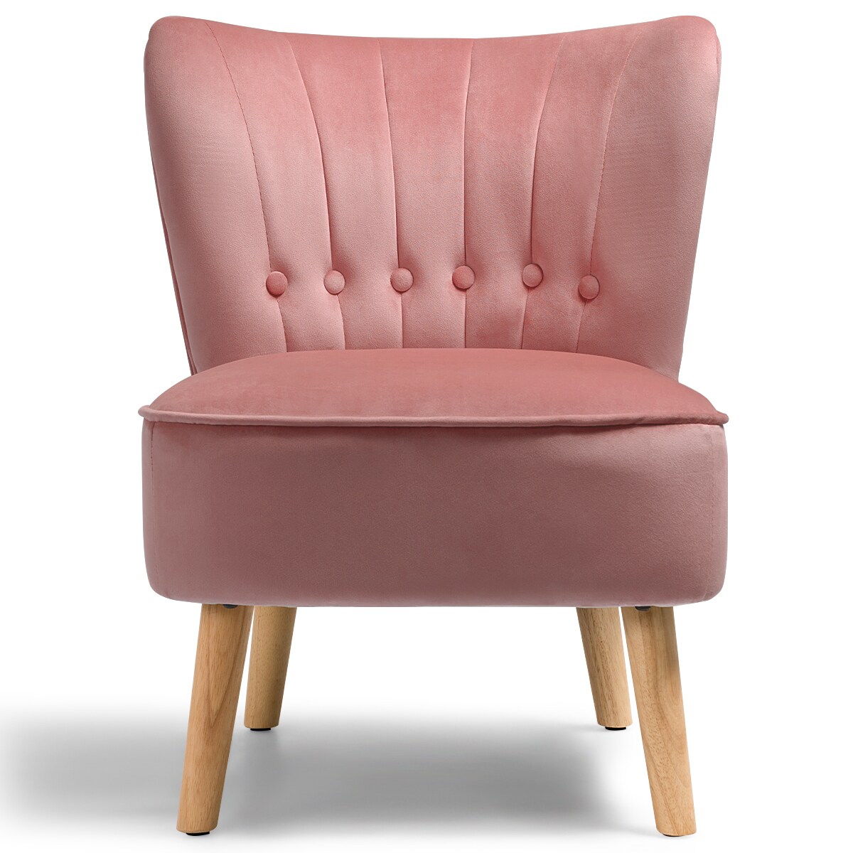 Costway Armless Accent Chair Tufted Velvet Leisure Chair Single Sofa Upholstered BlueGreenPink