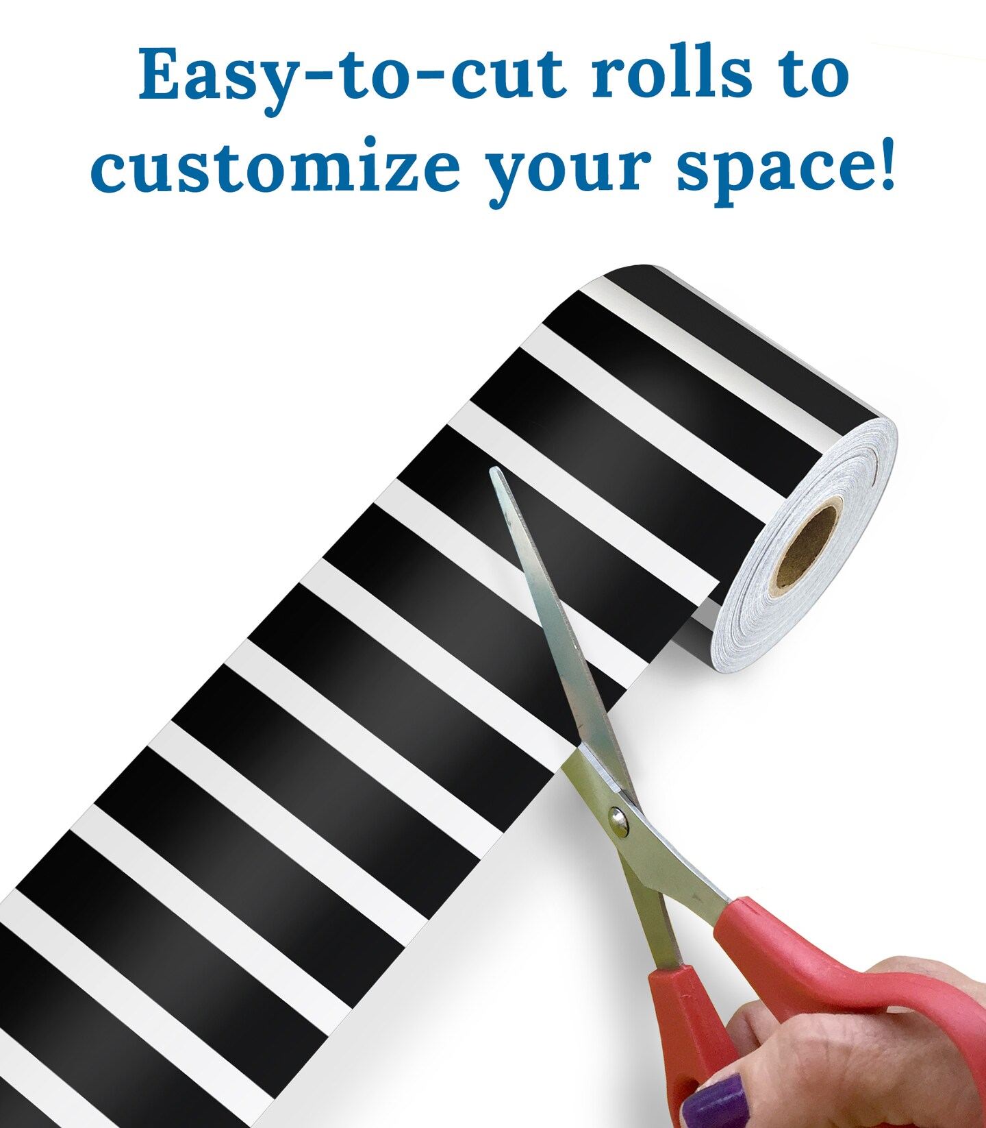 Carson Dellosa 65Ft of Black and White Stripes Bulletin Board Borders, 1 Roll of Trim for Rolling Whiteboard, Posterboard, Party, Office Decorations, and Classroom Decor