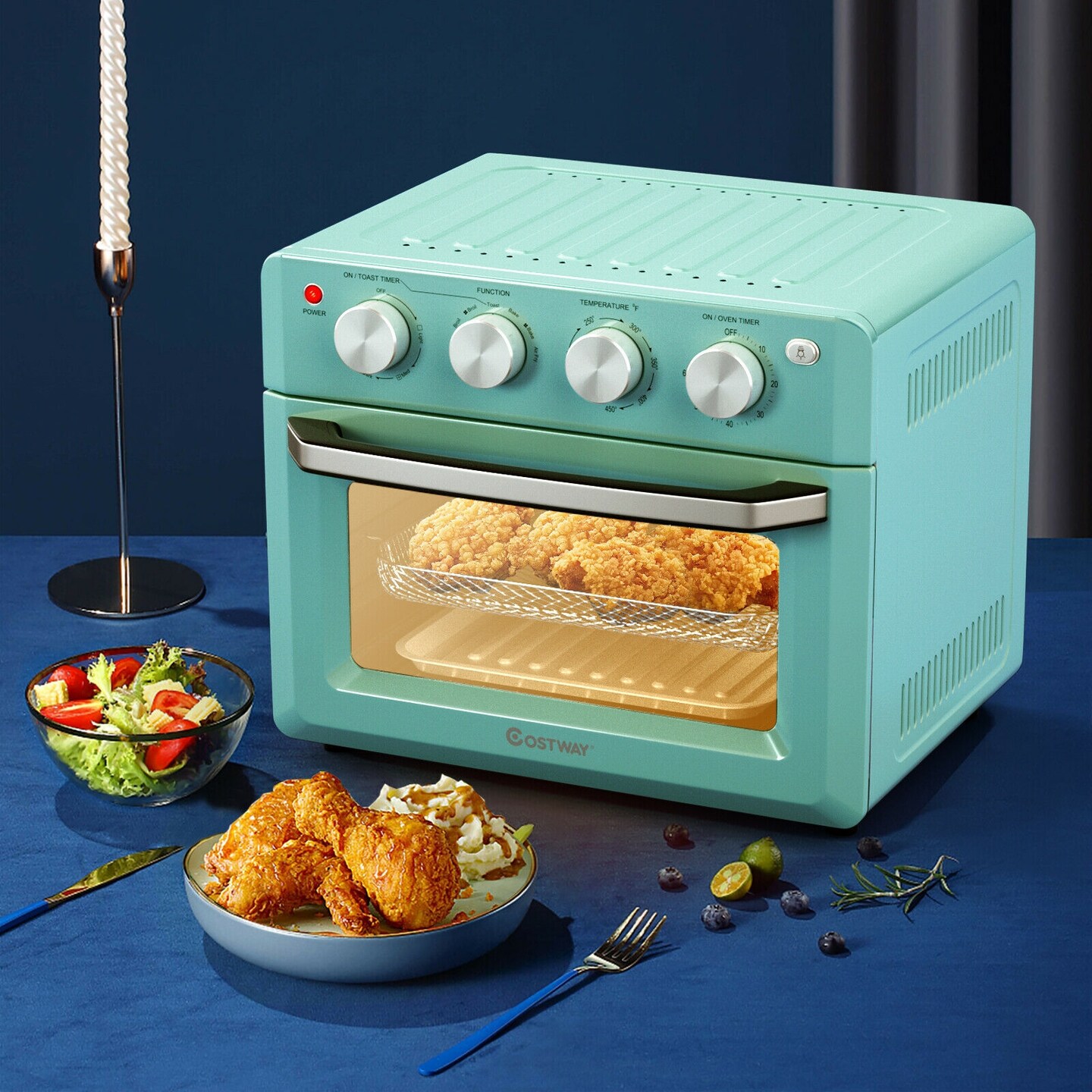 Dehydrate Convection Air Fryer Toaster Oven with 5 Accessories