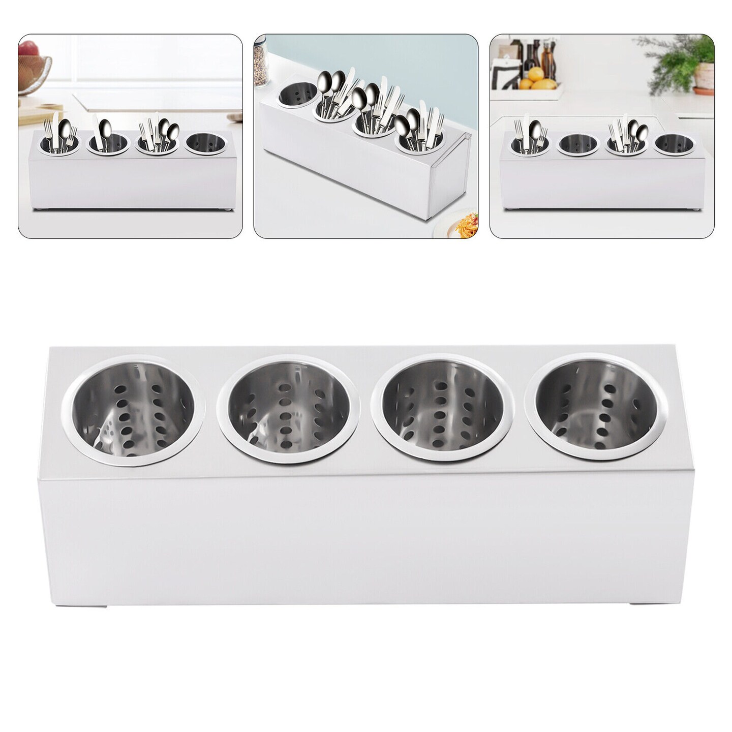 Kitcheniva 4 Storage 20&#x22; Flatware Tray Utensil Holder Organizer
