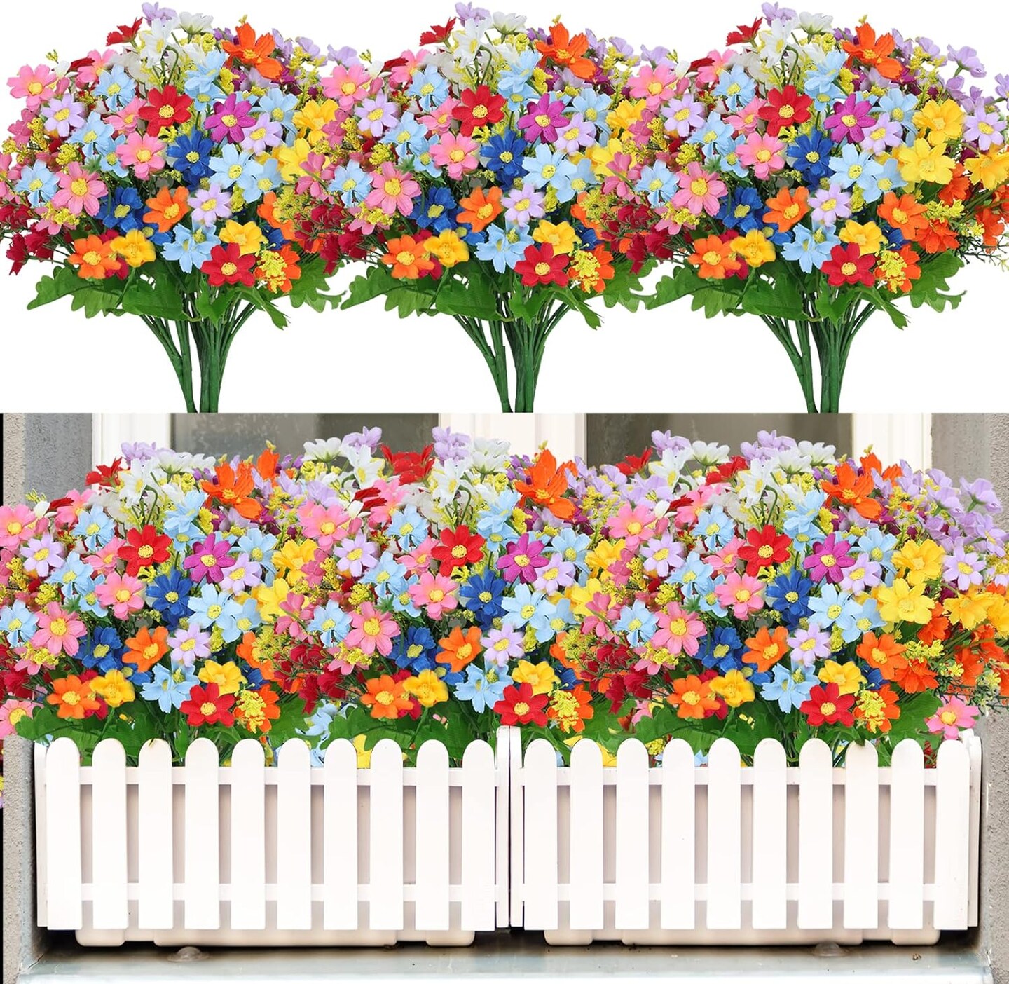 14 Bundles Artificial Daisies UV Resistant Decorations Michaels