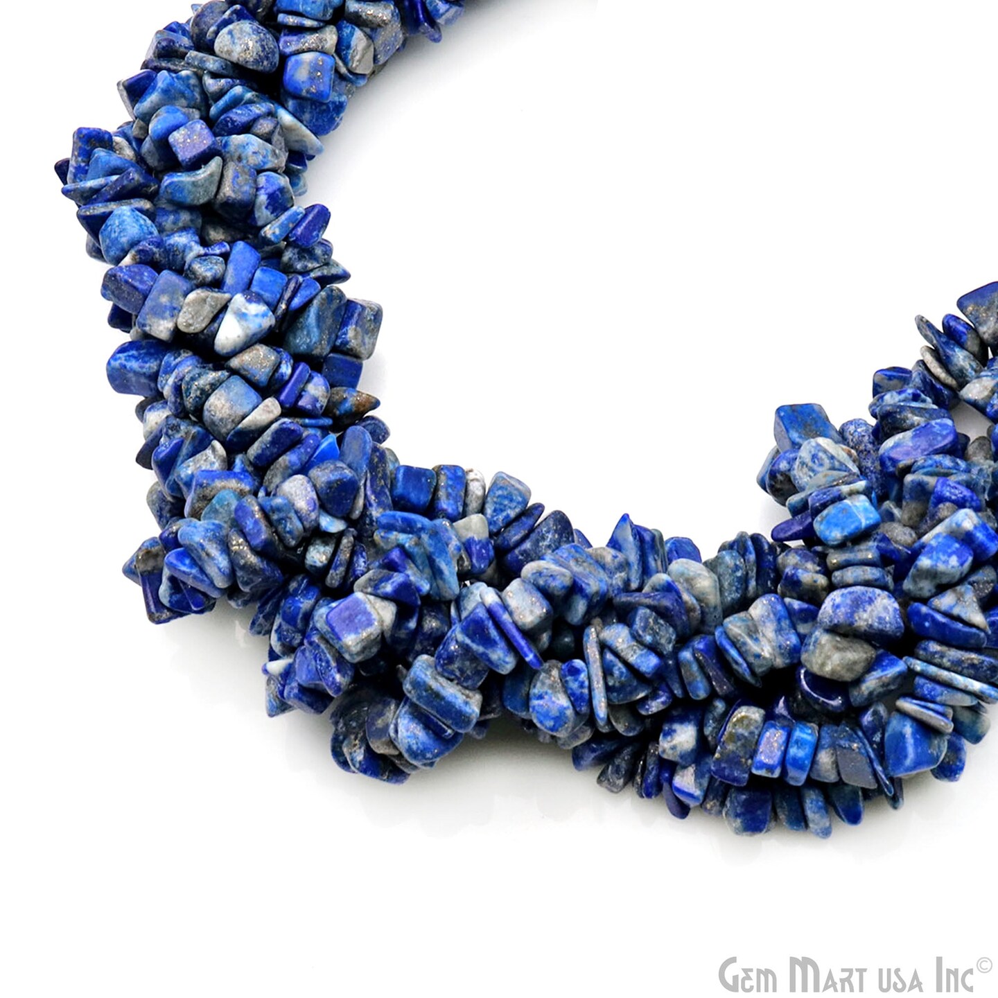 Chip Beas Lapis Chip Beads, 34 Inch, Natural Chip Strands, Drilled Strung Nugget ...
