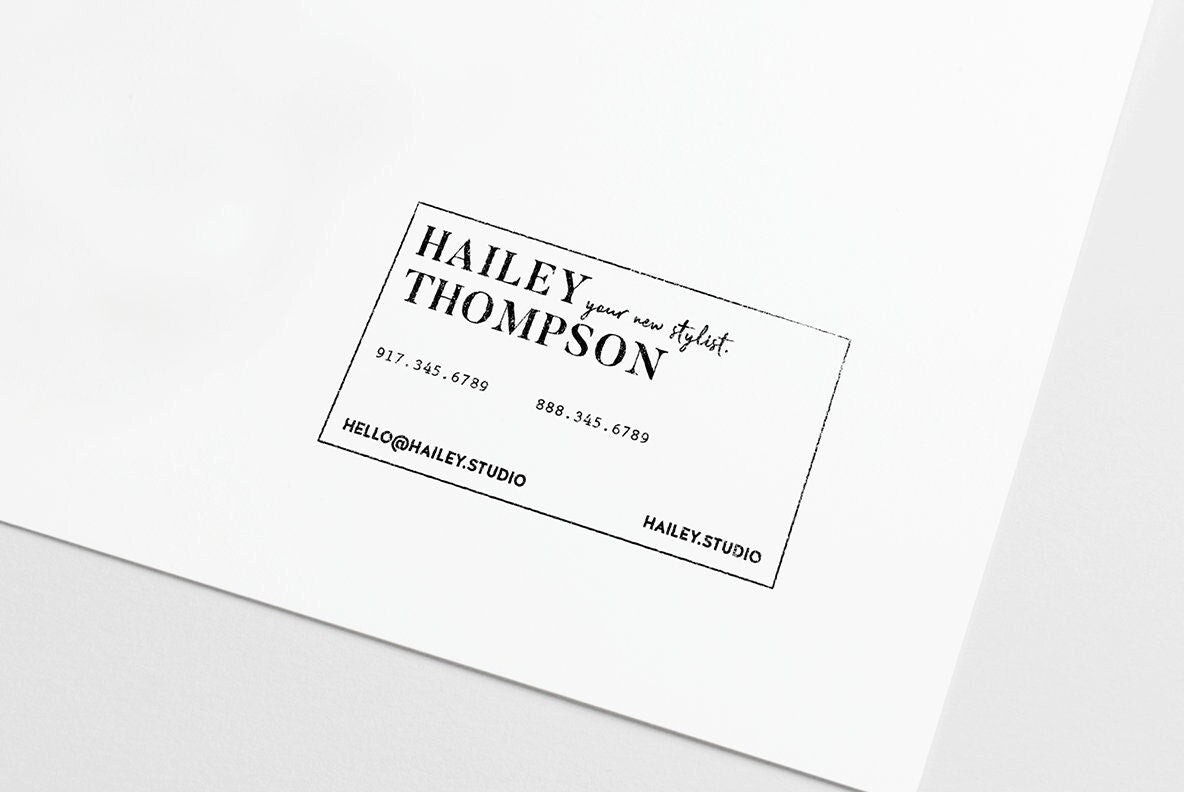 Business Card Stamp No. 3, Rubber Stamp,