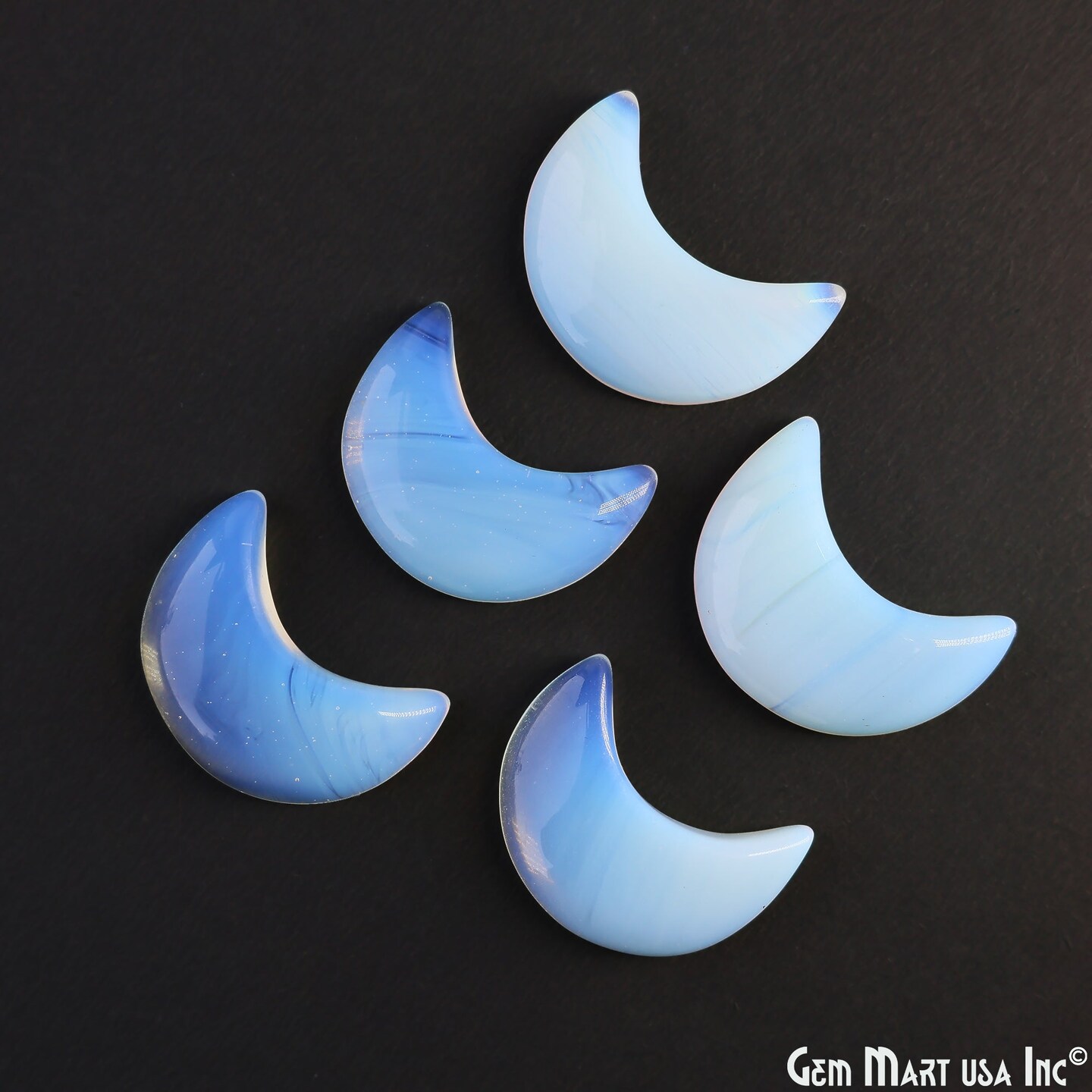 Crescent Moon Gemstone, Natural Gemstone Moon Shape, Mini Moon Gem, Home D&#xE9;cor Accents, 36x18mm, GemMartUSA (14301)