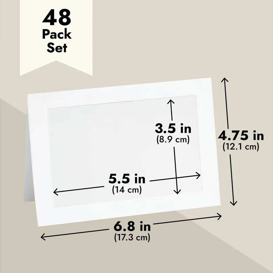 48 Pack Photo Insert Cards with Envelopes