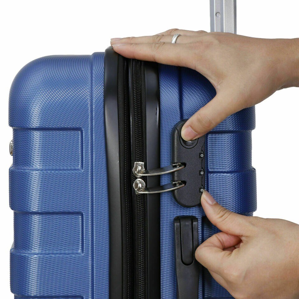 Carry Luggage Carry-On Suitcase with Spinner Wheels Blue