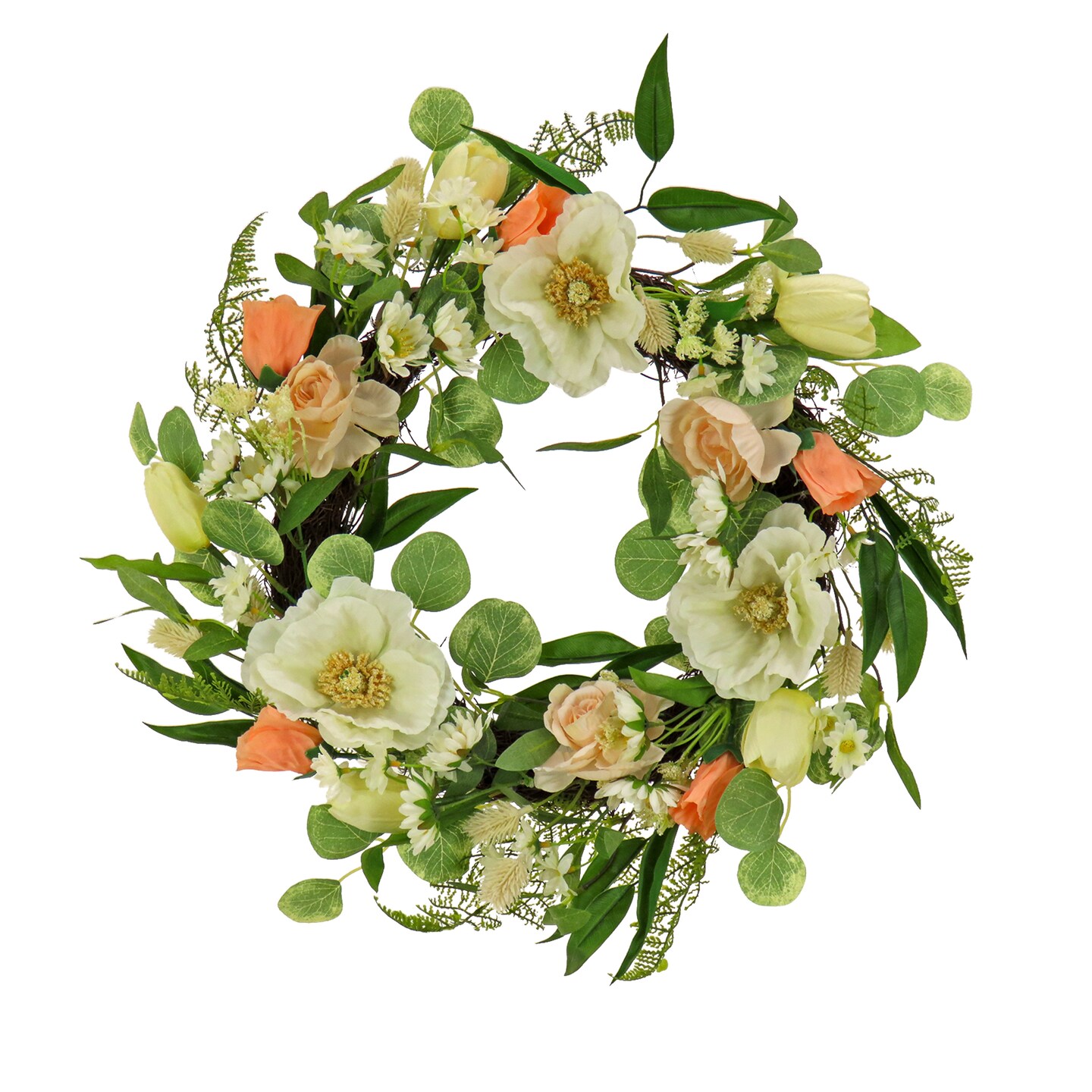 22&#x22; Tulips, Poppies, and Buttercups Wreath