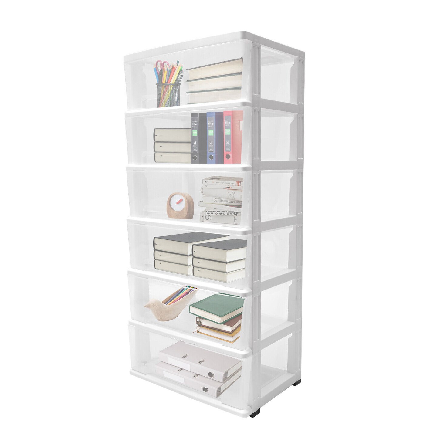 Kitcheniva Modern 6-Tiers File Storage Rolling Trolley Cart