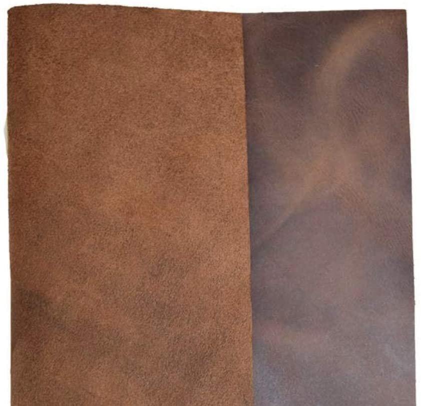 ELW Natural Full Grain Leather Square BB (12&#x22; x 24&#x22;) 4/5 OZ (1.6/1.8 mm) Crafts/Tooling/Hobby/Repair Workshop Quality Leather Guaranteed | Bourbon Brown