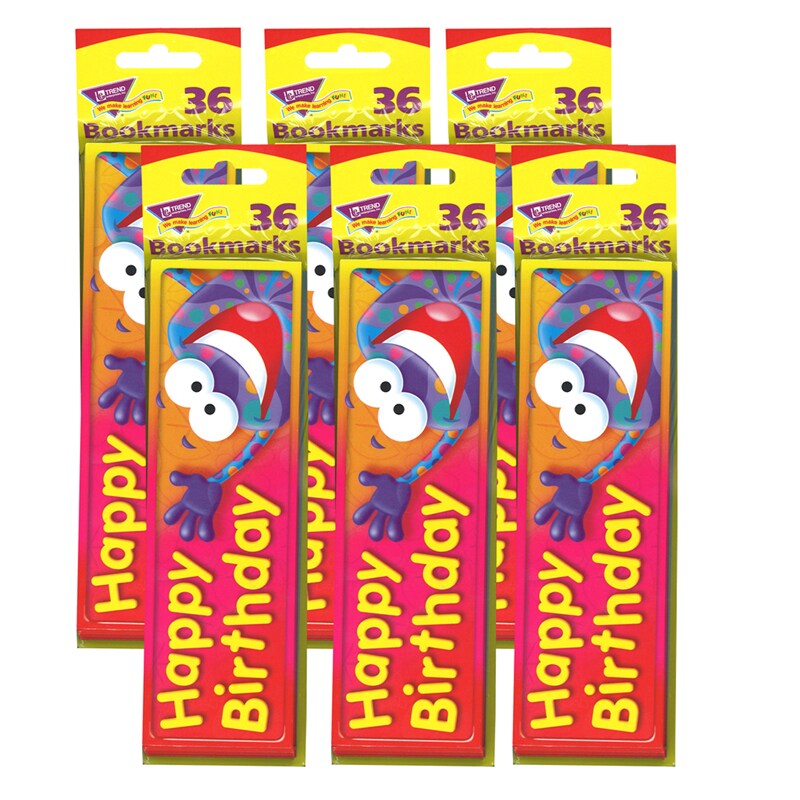 Happy Birthday Frog-Tastic!&#xAE; Bookmarks, 36 Per Pack, 6 Packs