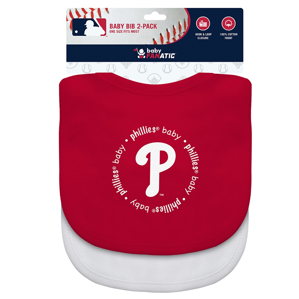 Baby Fanatic Officially Licensed Unisex Baby Bibs 2 Pack - MLB Philadelphia  Phillies Baby Apparel Set