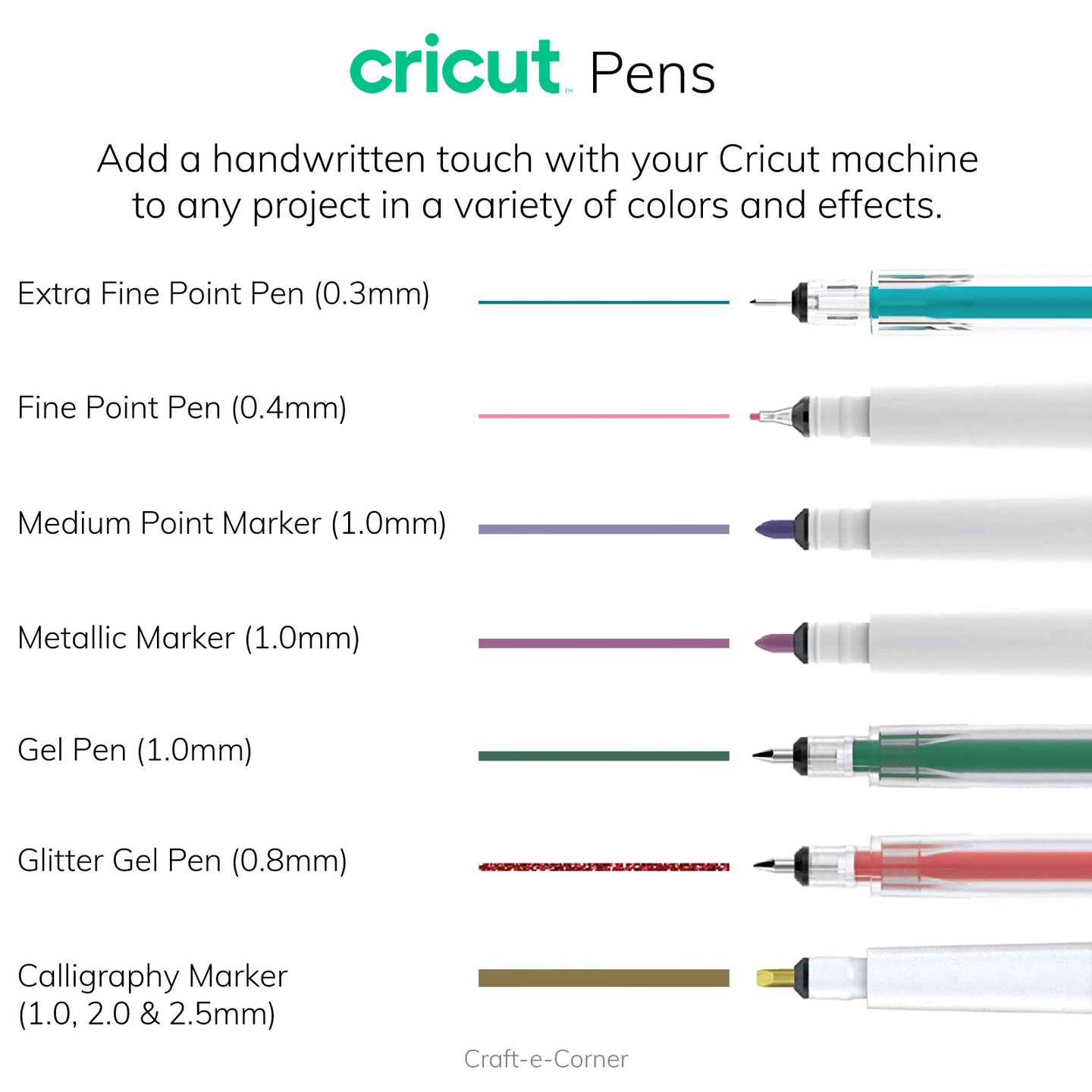 Cricut Joy Fine Point Pens, 0.4 mm (3) Black, Brown, Gray
