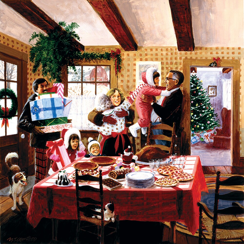 Sunsout Christmas Dinner Guests 500 pc Christmas Jigsaw Puzzle 38216
