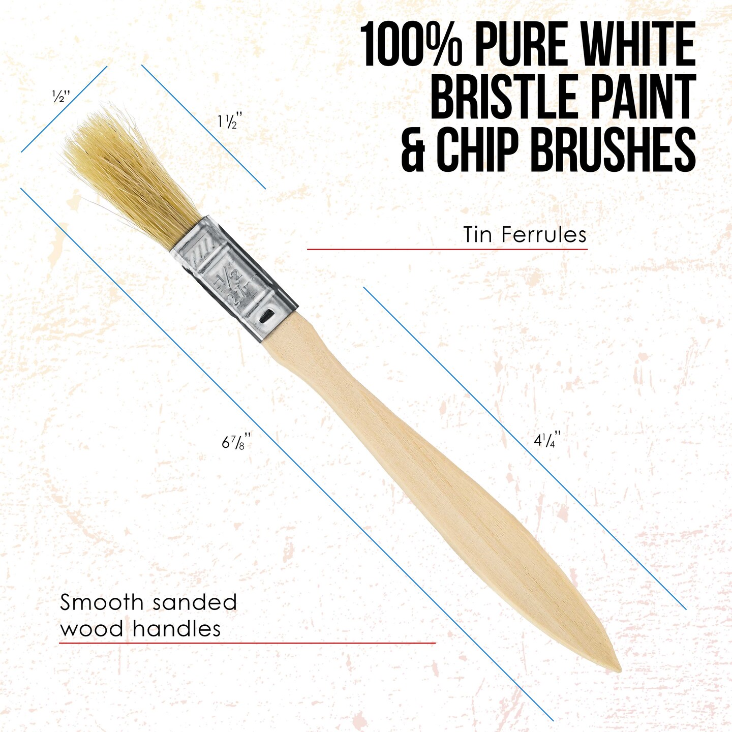 36 Pack of 1/2 inch Paint and Chip Paint Brushes for Paint, Stains