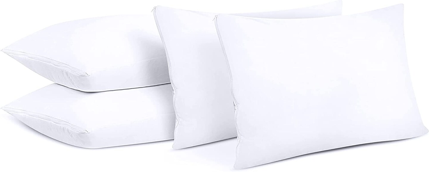 Utopia Bedding Waterproof Pillow Protector Zippered (4 Pack) Queen