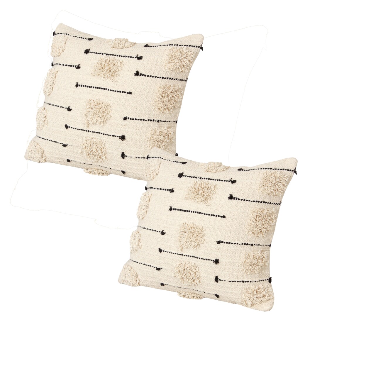 Fringed Cotton Throw Pillow