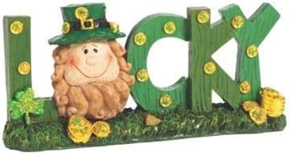 St. Patrick&#x2019;s Day Lucky Sign Table Decor (Hand Painted) Home Decor