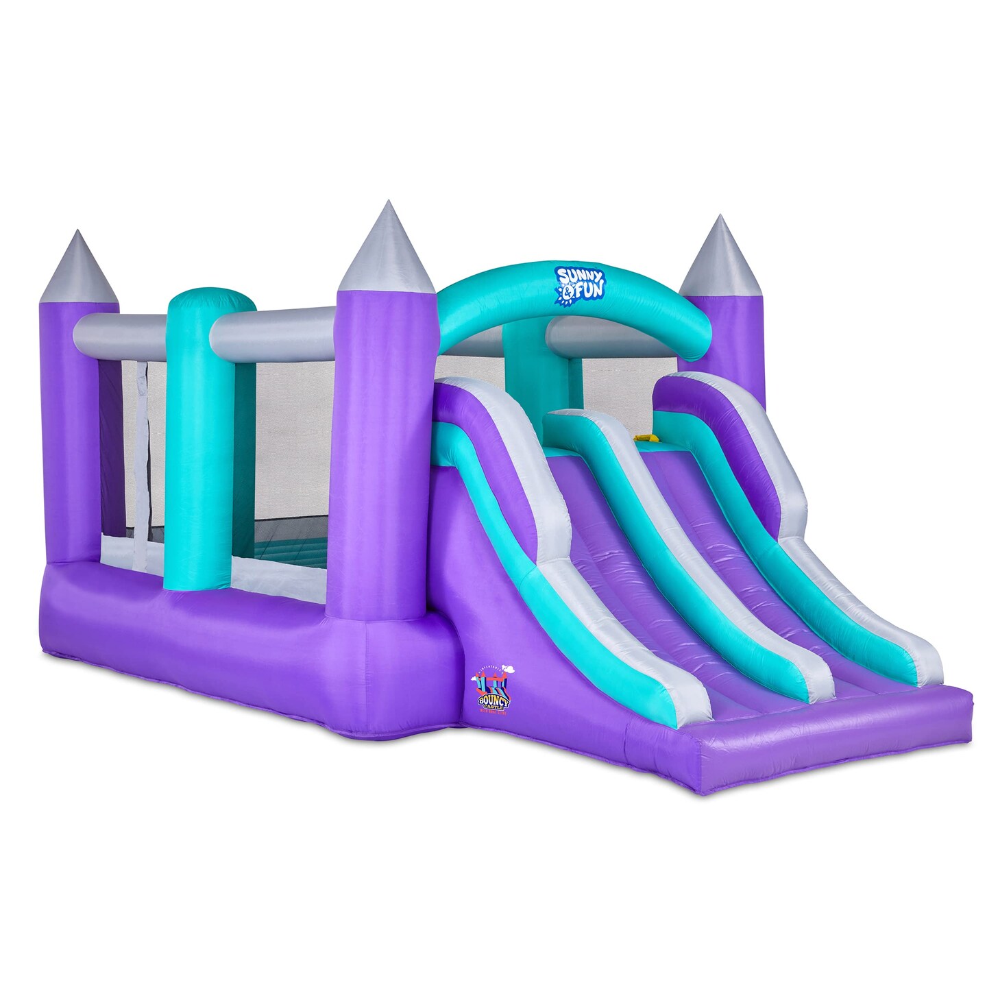 Sunny &#x26; Fun Bounce House, Inflatable Bounce House with Slide with Included Air Pump &#x26; Carrying Case