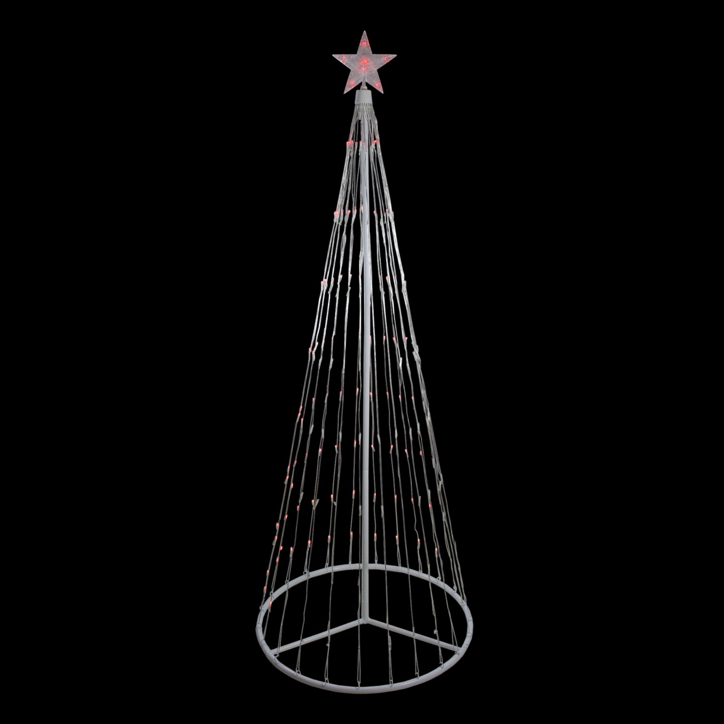 Northlight LED Lighted Show Cone Christmas Tree Outdoor Decoration - 6&#x27; - Red Lights