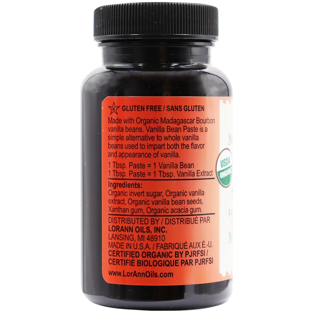 LorAnn Oils Organic Madagascar Vanilla Bean Paste, 4 ounce