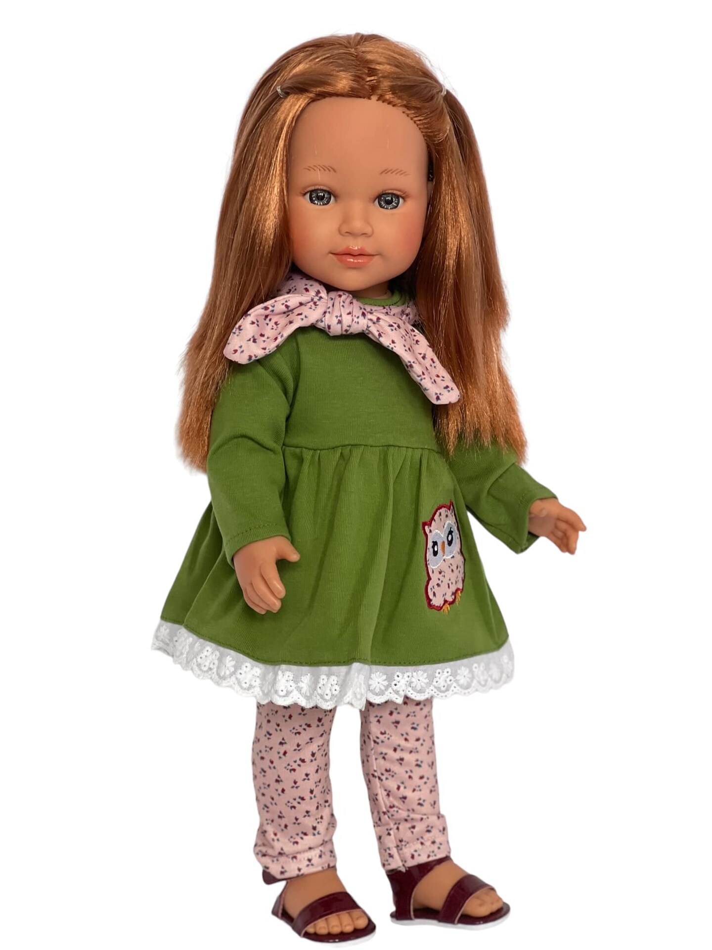 Floral Green Owl Outfit Fits 18 Inch Kennedy and Friends Dolls and All Other 18 Inch Dolls