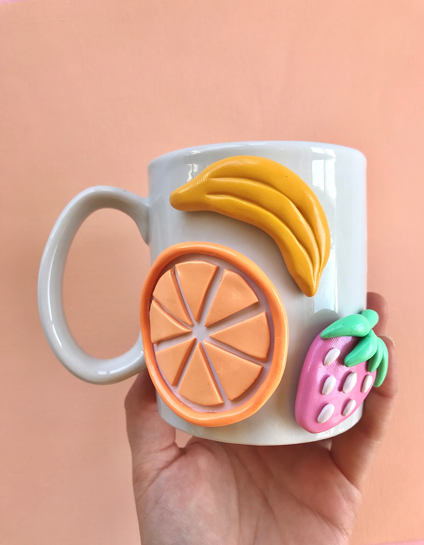 Colorful 3d Coffee Mug/ Handmade Ceramic Mug/ Rainbow Mug/ Modern