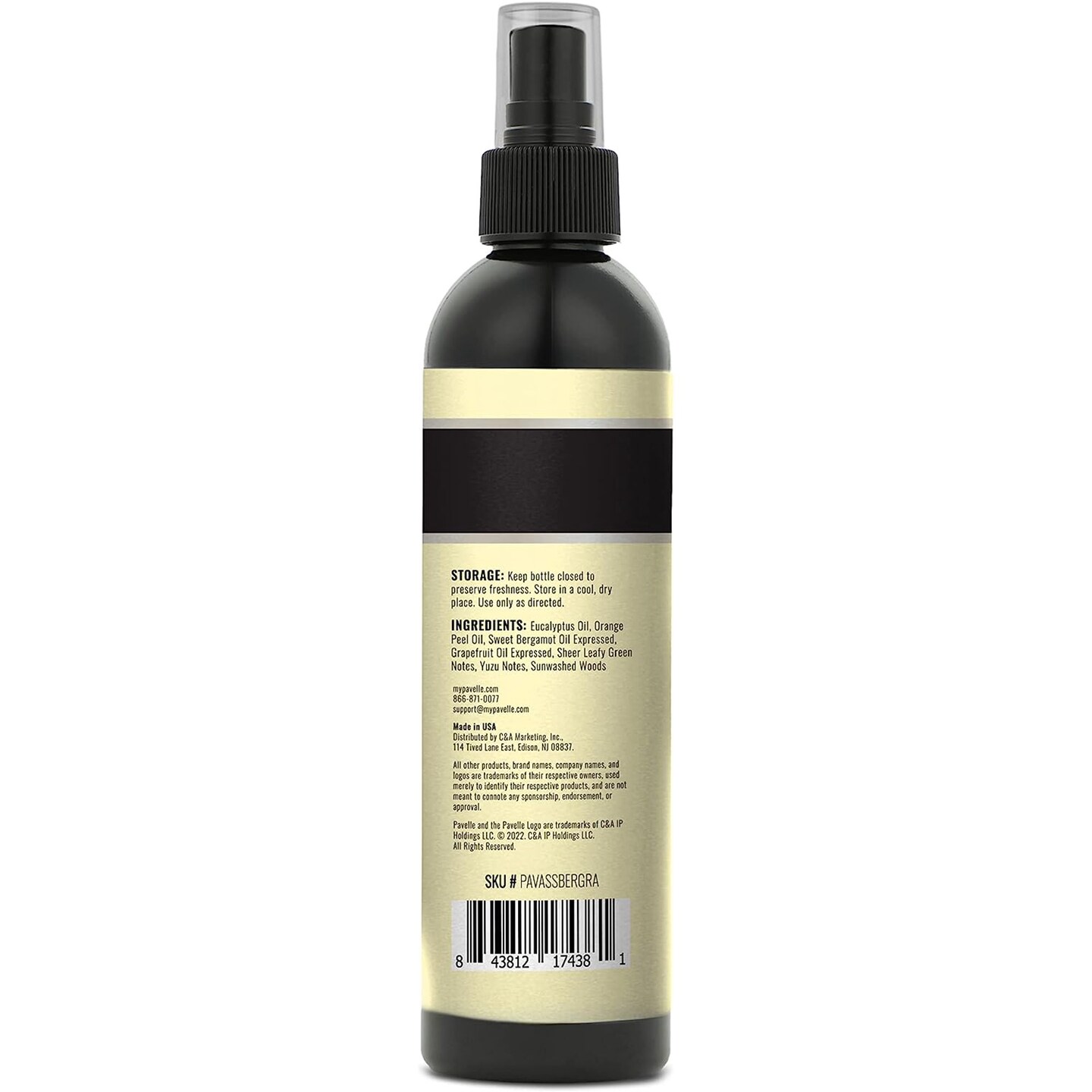 Pavelle Shower Aromatherapy Spray, Eucalyptus Shower Steamer with Essential Oils, 8 fl. oz. (237ml)