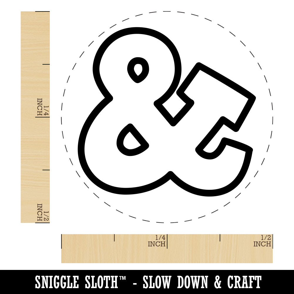 Ampersand Symbol And Outline Rubber Stamp for Stamping Crafting