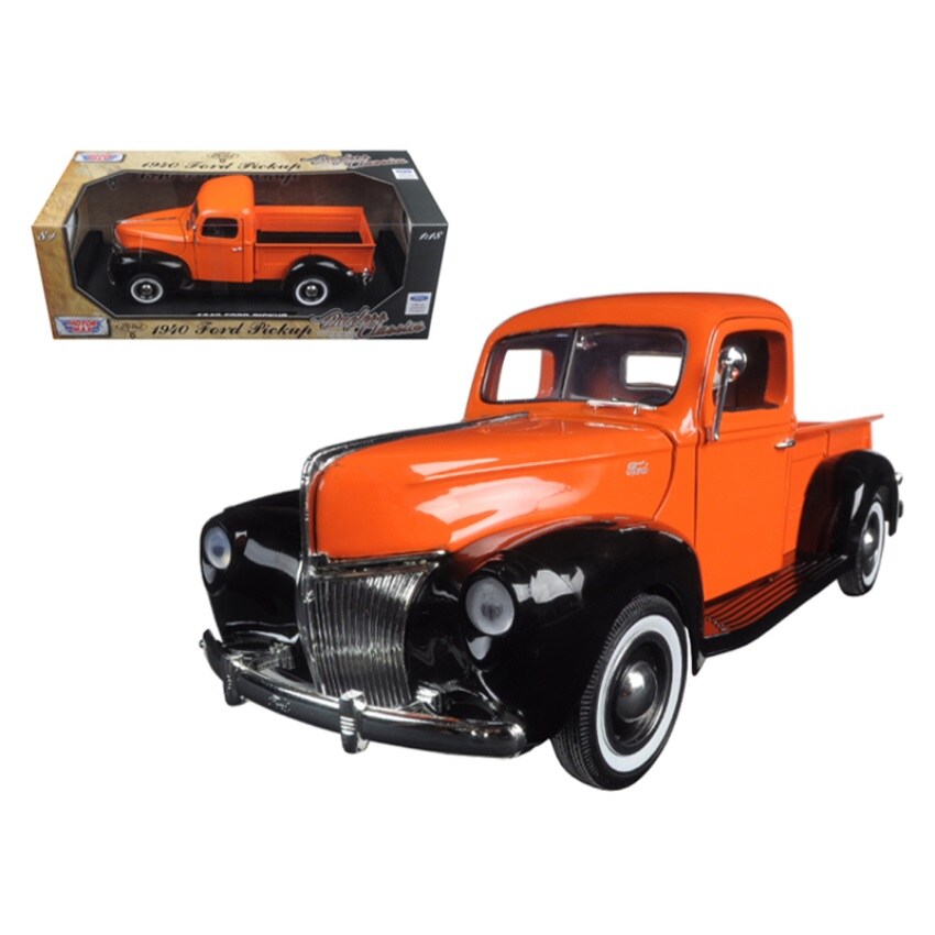 1940 Ford Pickup Truck Orange &#x22;Timeless Classics&#x22; 1/18 Diecast Model Car by Motormax