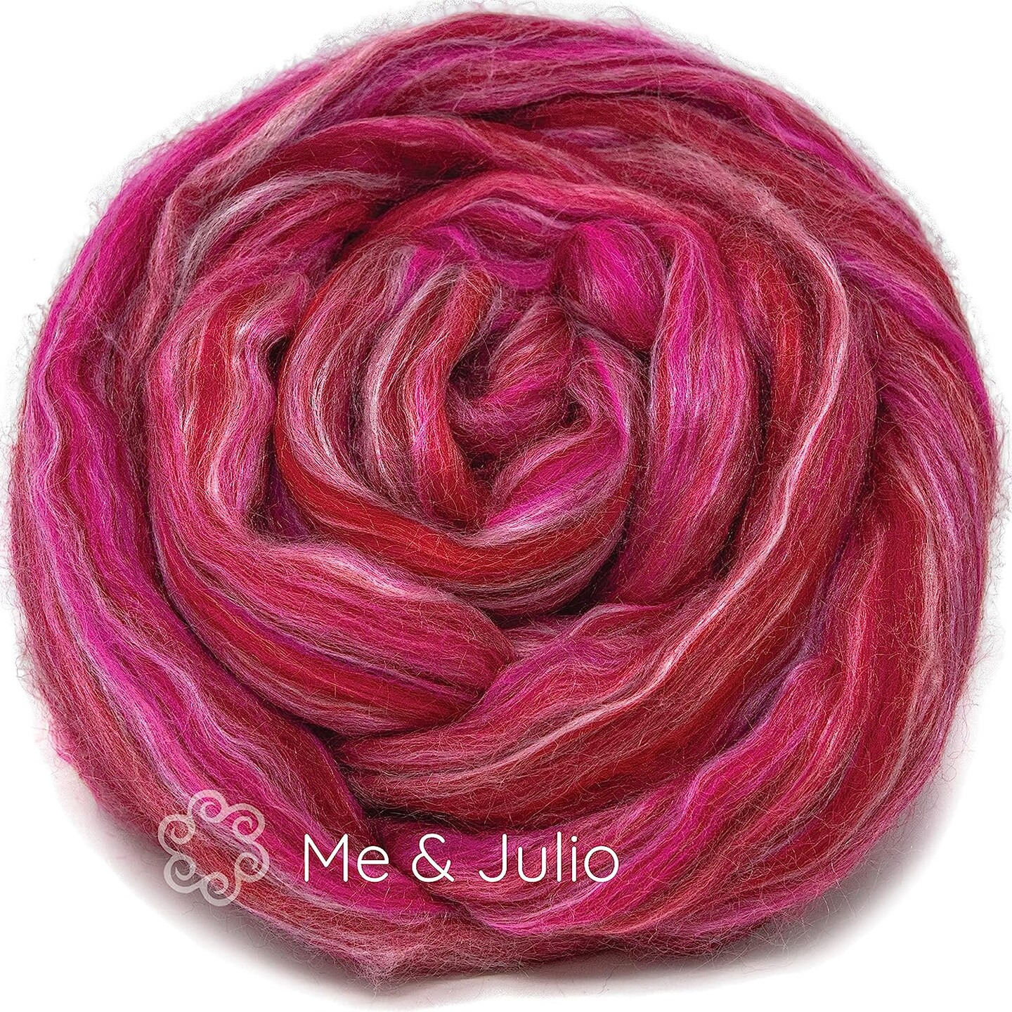 Silk Merino Blended Roving. Soft Combed Top Fiber for Spinning, Felting, & Fiber Arts.