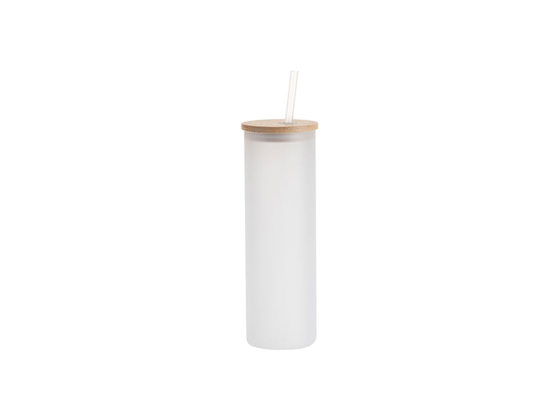 MHM 20oz Glass Sublimation Tumblers Sublimation Glass Tumbler Skinny  Frosted 20oz with Bamboo Lid and Straw Sublimation Cups Frosted Glass  Sublimation