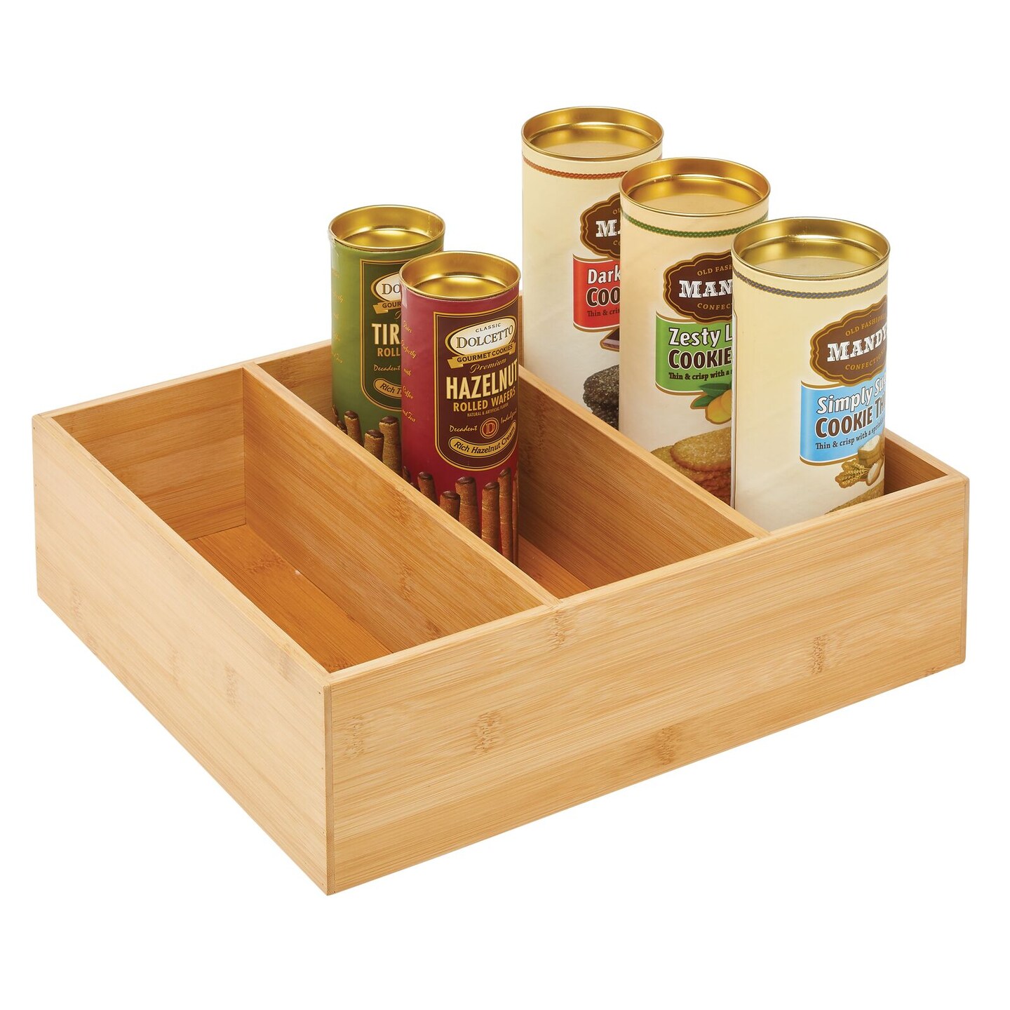 mDesign Bamboo Kitchen Pantry Organizer Bin Natural Wood Michaels