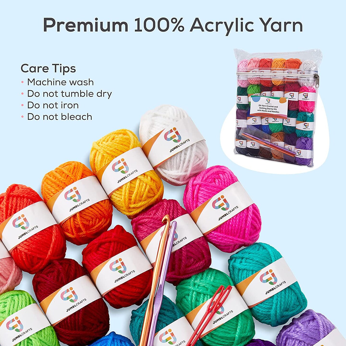 Genround DIY 2PCS Beginners Crochet Kit with Yarn Parent-Child Handicraft  Complete Crochet Hooks Kit for Beginners Adults Kids Crochet Kit with