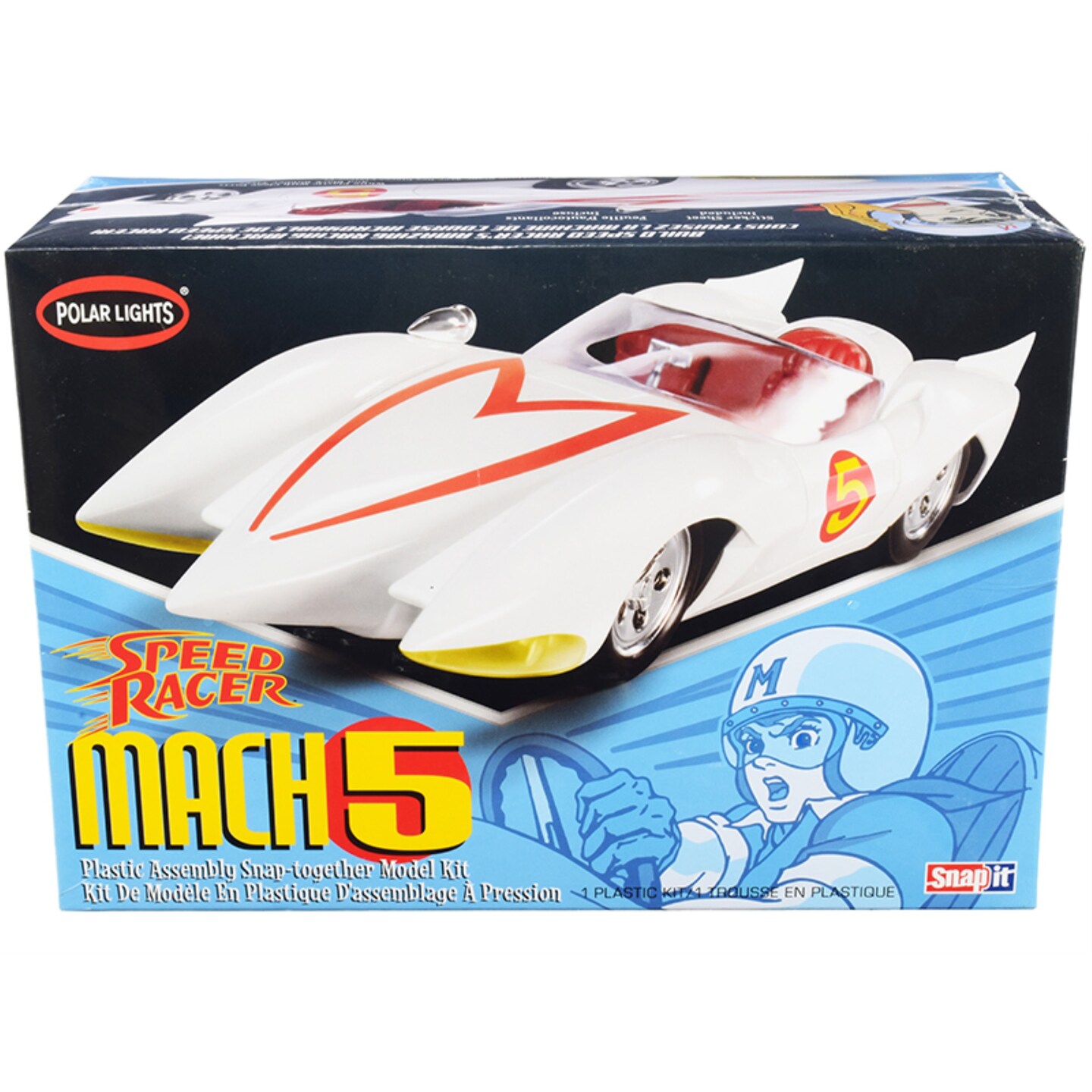 Skill 2 Snap Model Kit Speed Racer Mach 5 1/25 Scale Model by Polar Lights