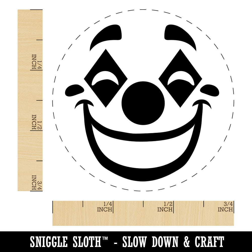 Happy Clown Face Rubber Stamp for Stamping Crafting Planners