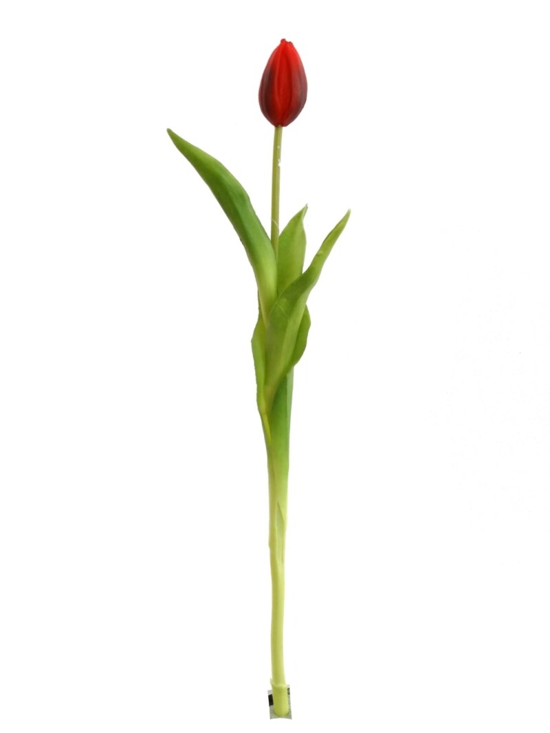 Vibrant Red Tulip Bud Stems: Set of 24, 17-Inch by Floral Home&#xAE;