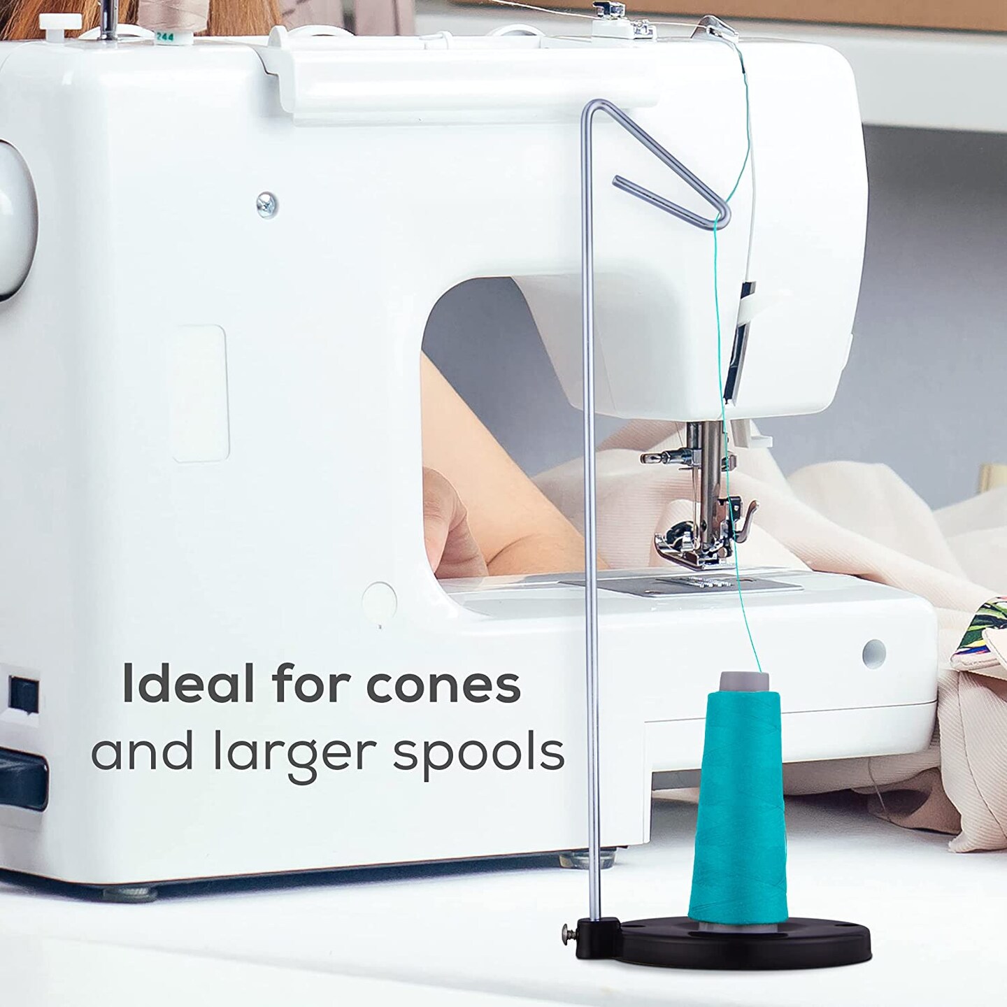 JumblCrafts Single Thread Spool Holder – for Feeding While Sewing, for Various-Sized Spools