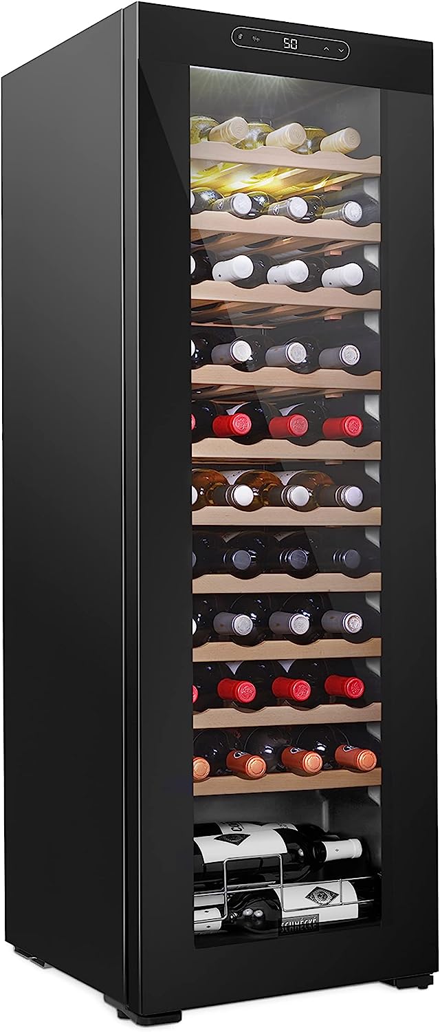 Schmecke 44-Bottle Wine Fridge, Freestanding Wine Refrigerator, Large Wine Cooler