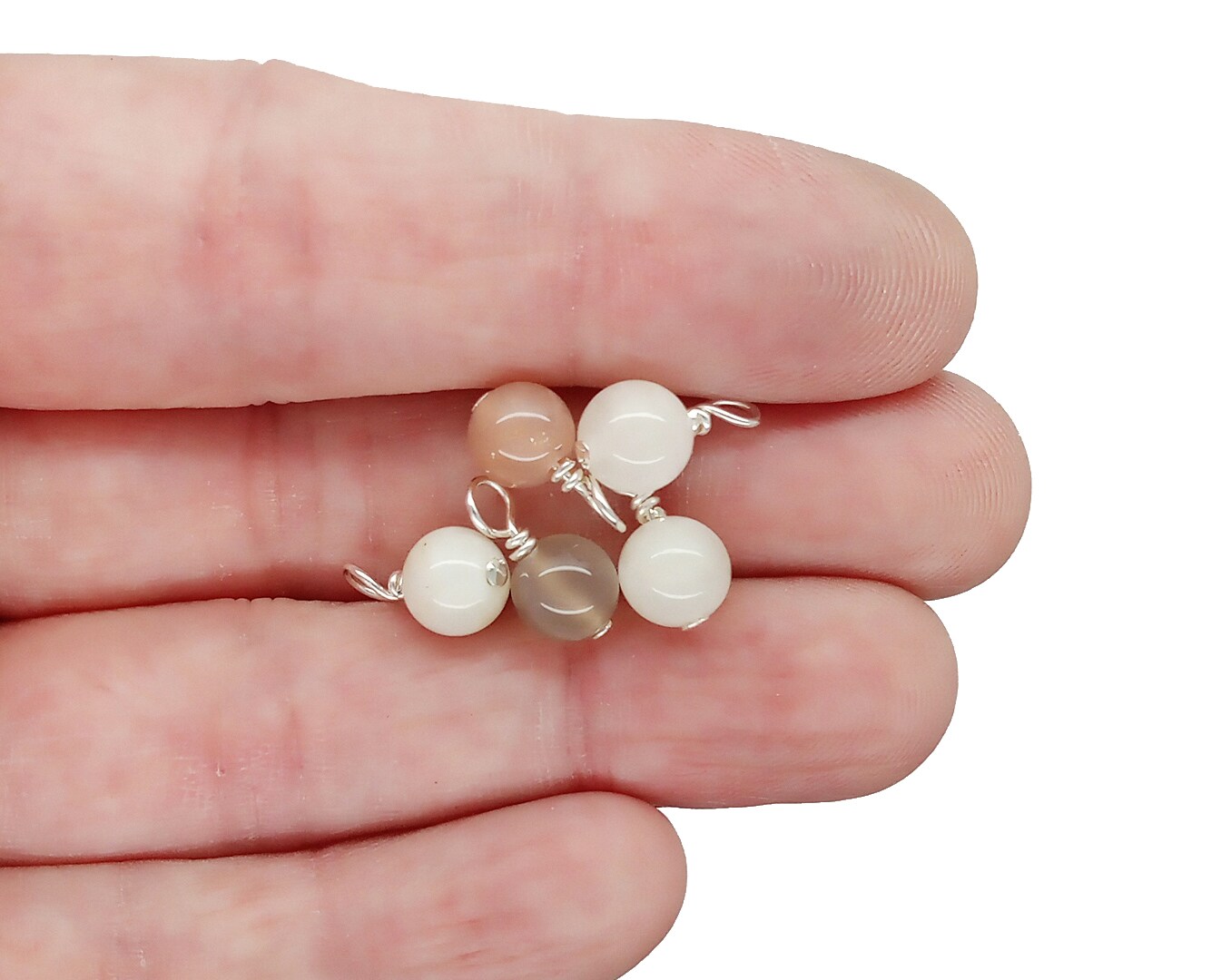 Multicolored Moonstone 6mm Bead Dangles, Small Gemstone Charms, 5 or 10  pieces, Adorabilities