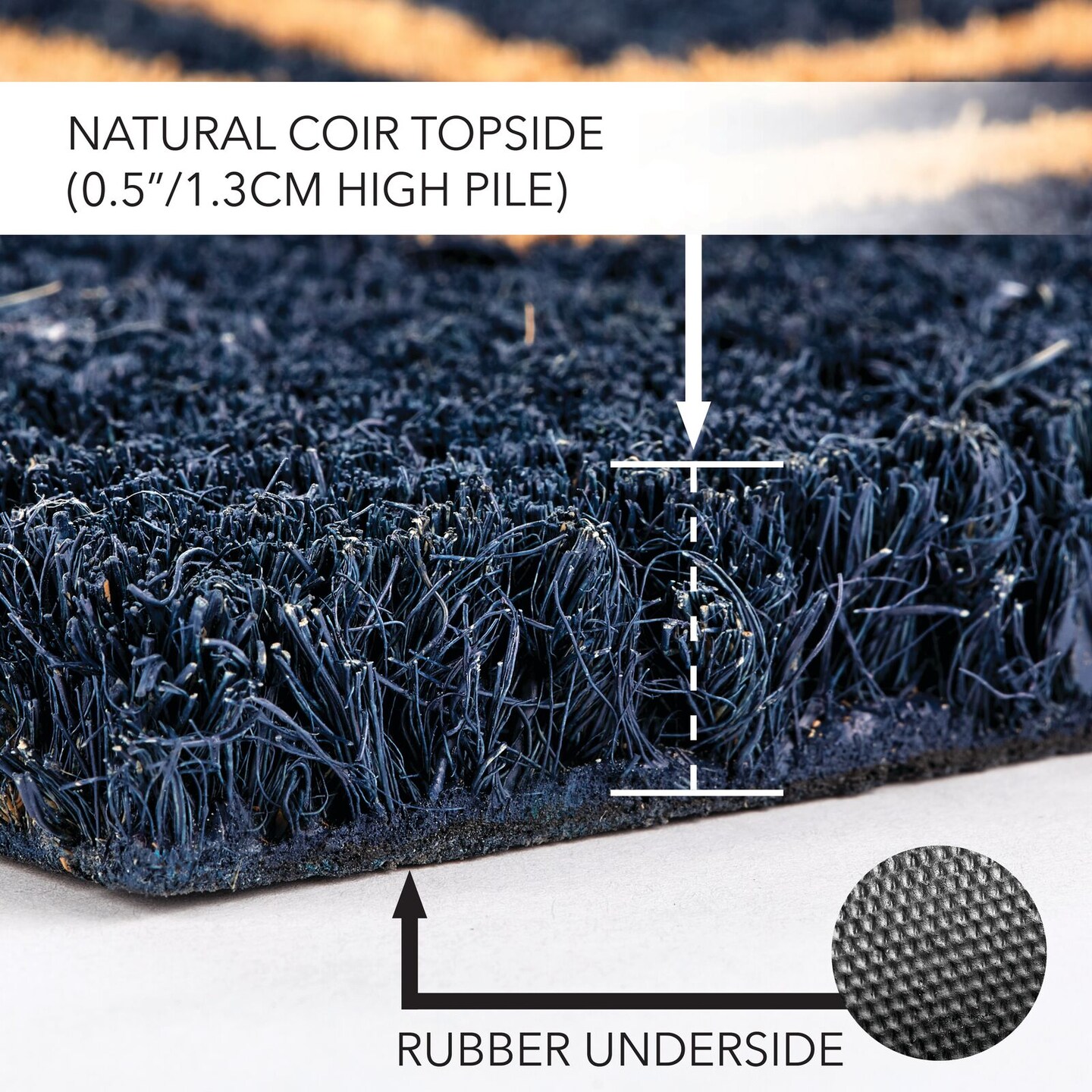 mDesign Entryway Doormat with Natural Fibers Decorative Script