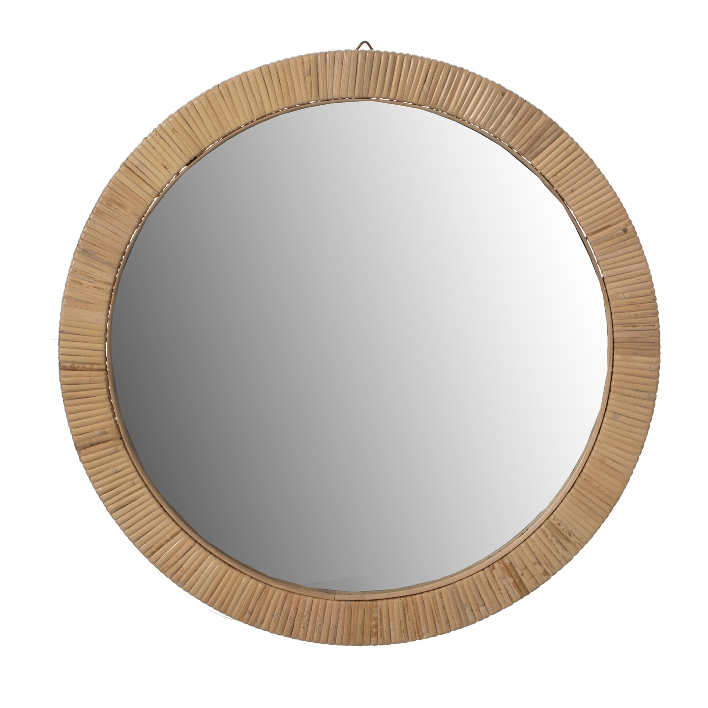 Vintiquewise Natural Creative Hanging Rattan Wall Mirror Round Shape for Living Room, Dining Room or Playroom