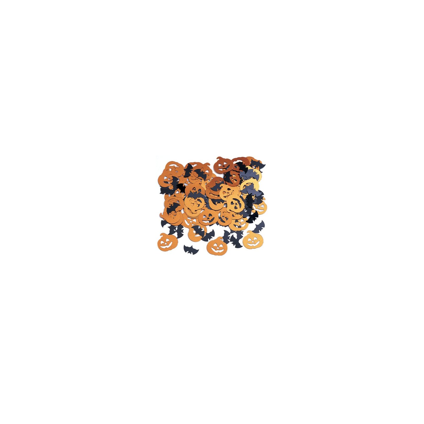 Party Central Pack of 12 Orange and Navy Blue Halloween Pumpkin Shaped Confetti Bags 0.5 oz.