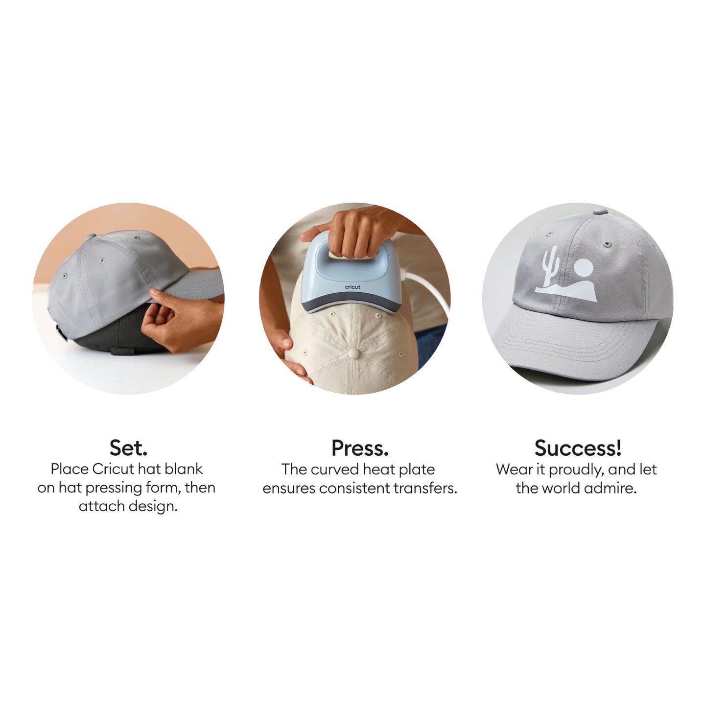 Cricut Ball Cap Blank, Sublimation Ball Cap, Solid Color Sublimation Hat - Gray