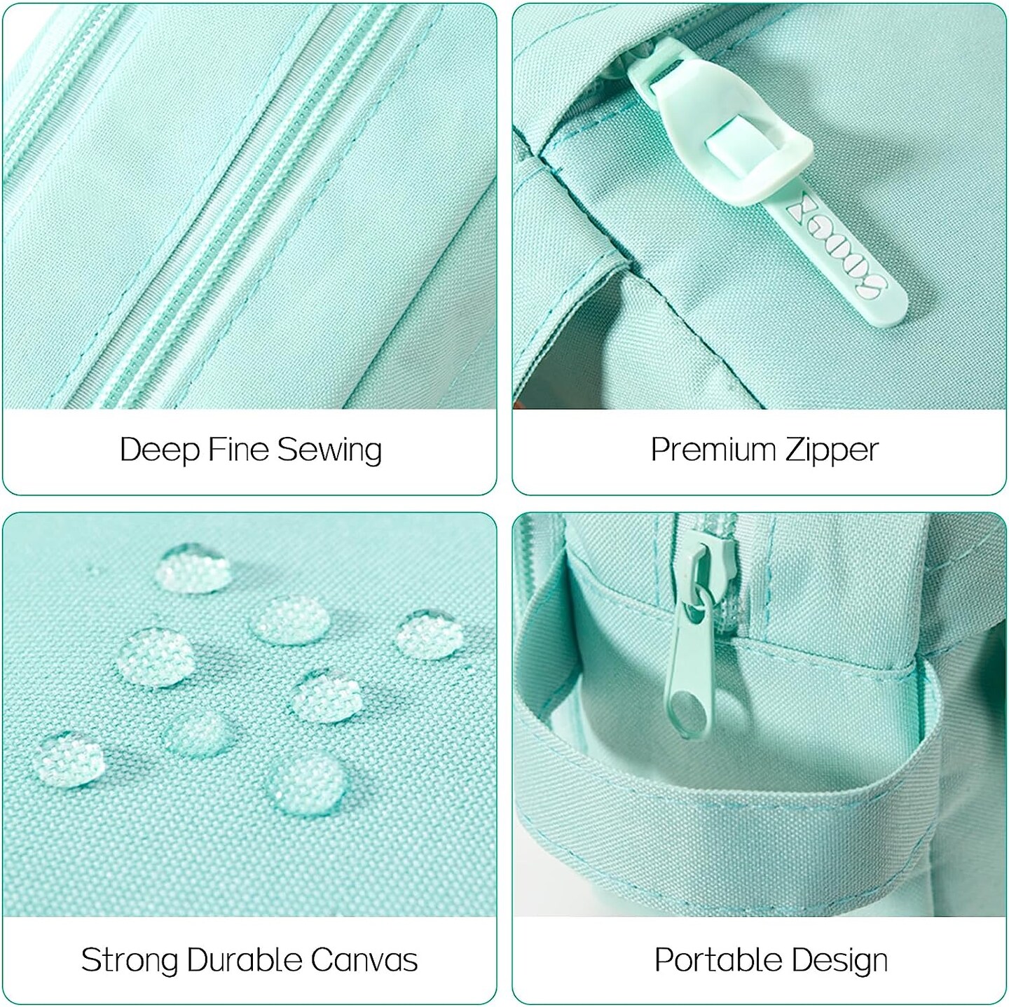 High Capacity Pencil Pen Case, Durable Pencil Bag Pouch Box Organizer Cases, Portable Journaling Supplies with Easy Grip Handle & Loop, Asthetic Supply for Girls Adults, Mint Green