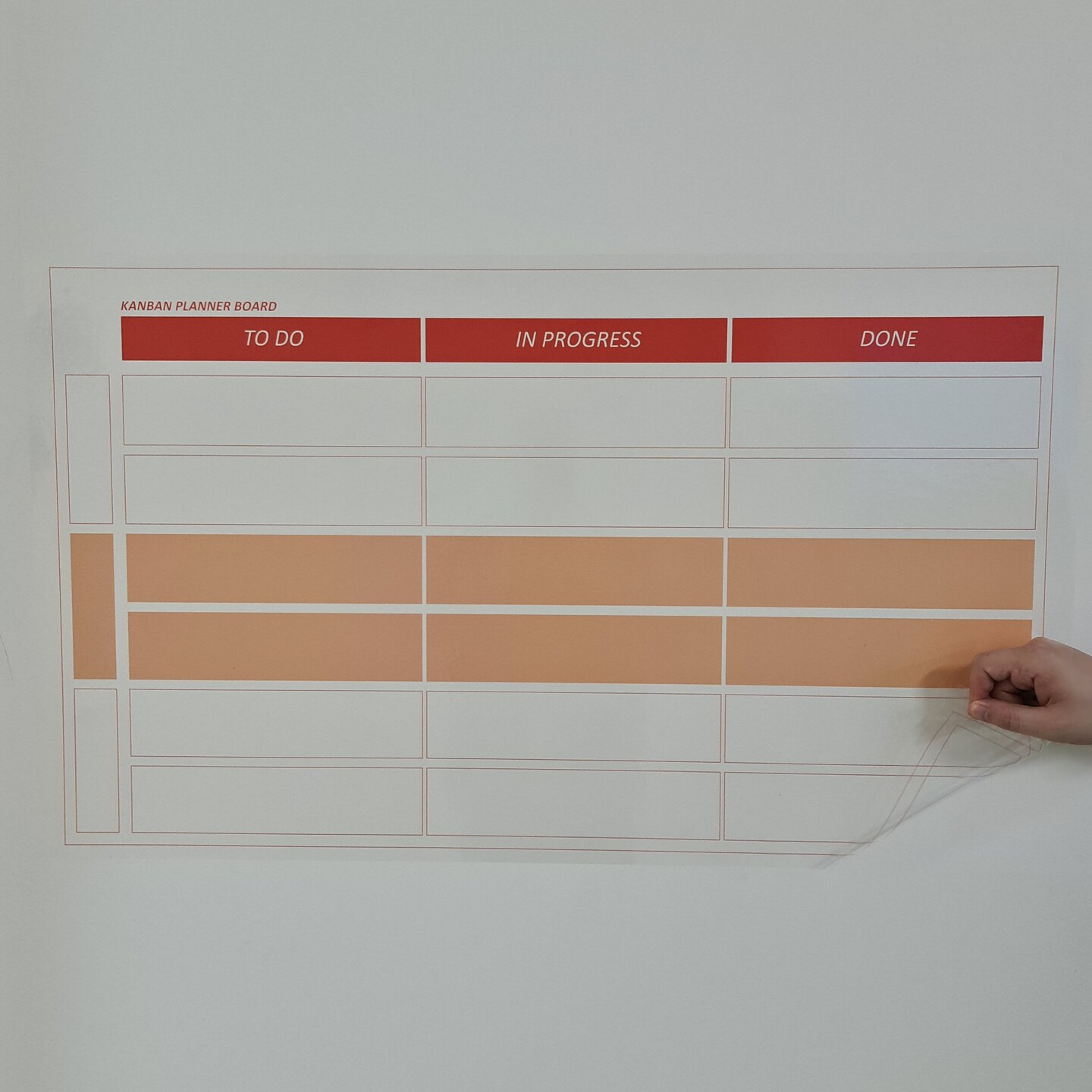 Static Holding Dry Erase Kanban Planner Board , Educational Wall Art, Classroom Wall Decal (No Glue - No Tape)