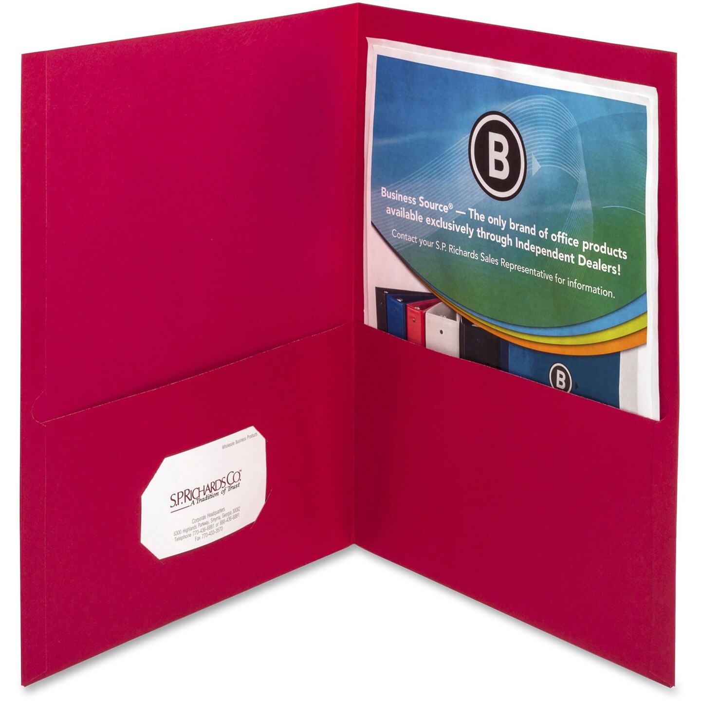 Business Source Two Pocket Pocket Folder Red Pack of 25