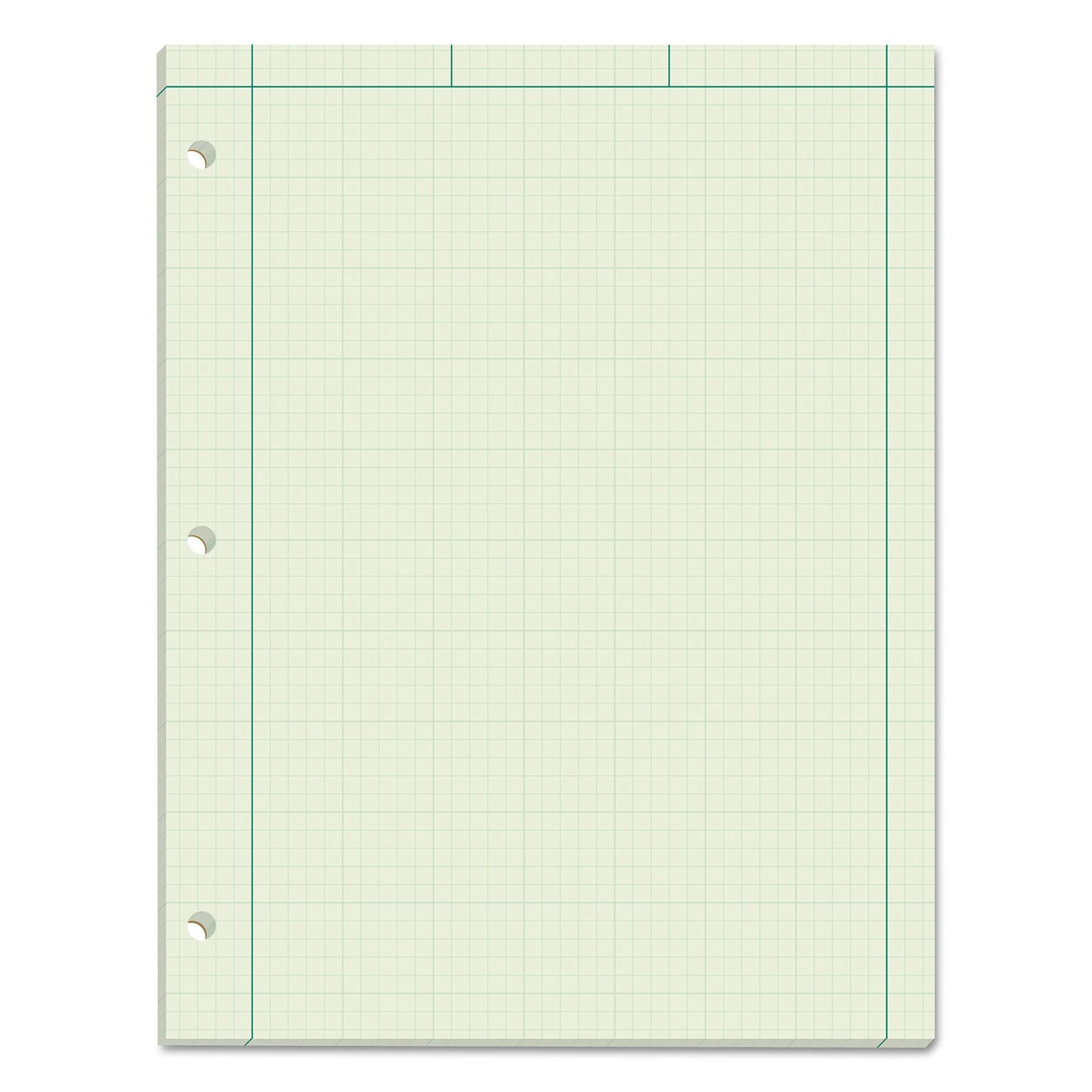 TOPS Engineering Computation Pads Cross-Section Quad Rule 5 sq/in 1 sq/in Black/Green Cover 100 Green-Tint 8.5 x 11 Sheets