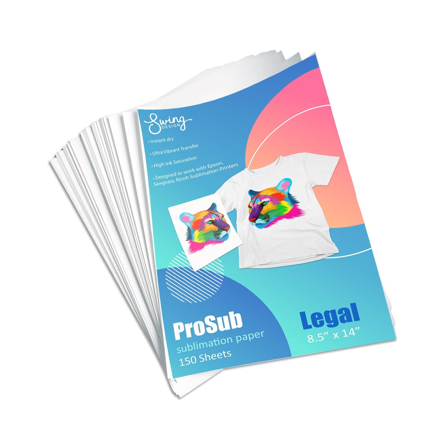ProSub Premium Sublimation Heat Transfer Paper 8.5&#x22; x 14&#x22; for Epson, Sawgrass - 150 Sheets